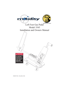 Left Foot Gas Pedal Model 3545 Installation and Owners Manual