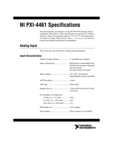 NI PXI-4461 Specifications