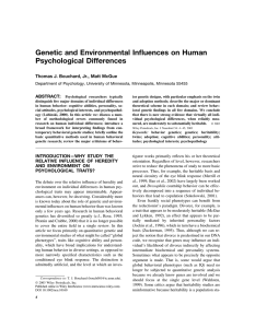 Genetic and environmental influences on human psychological