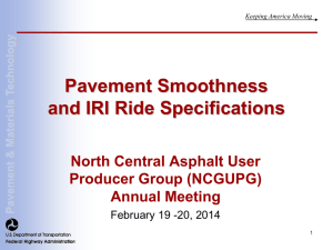 Pavement Smoothness and IRI Ride Specifications