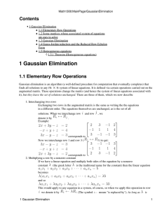 1 Gaussian Elimination