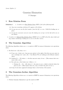 Gaussian Elimination