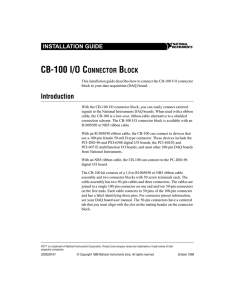 CB-100 I/O Connector Block Installation Guide