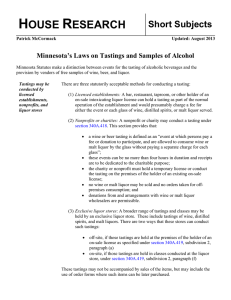 Minnesota`s Laws on Tastings and Samples of Alcohol