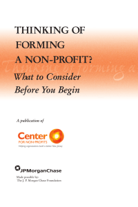 Thinking of Forming a Non-Profit? - Center for Non