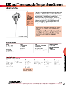 RTD and Thermocouple Temperature Sensors