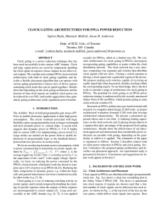 CLOCK GATING ARCHITECTURES FOR FPGA POWER