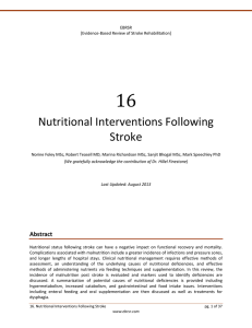 Nutritional Interventions Following Stroke