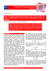 heat transfer investigation in the intake port of four stroke direct