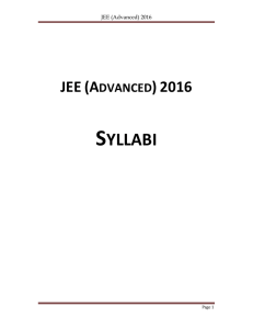 syllabi - JEE (Advanced)