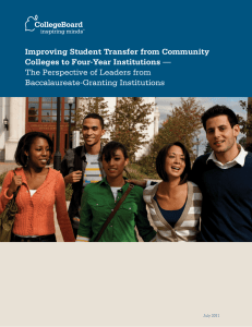 Improving Student Transfer from Community Colleges to Four