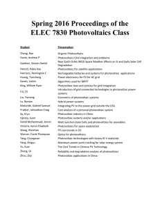 Spring 2016 Proceedings of the ELEC 7830 Photovoltaics Class