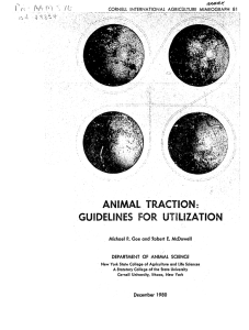 animal traction: guidelines for utilization - ICRISAT (e