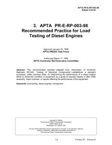 Recommended Practice for Load Testing of Diesel Engines