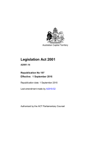 Legislation Act 2001 (ACT)