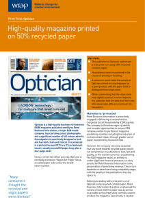 High-quality magazine printed on 50% recycled paper