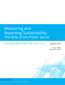 Measuring and Reporting Sustainability
