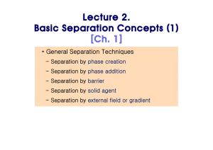 Lecture 2. ( ) Basic Separation Concepts (1) [Ch. 1]
