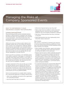 Managing the Risks at Company Sponsored Events
