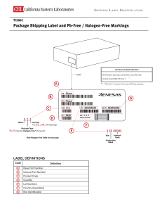 Package Shipping Label and Pb-Free / Halogen-Free Markings