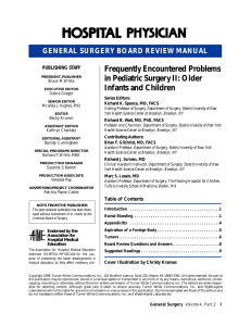 Frequently Encountered Problems in Pediatric Surgery II: Older