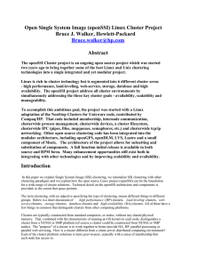 Open Single System Image (openSSI) Linux Cluster Project Bruce J