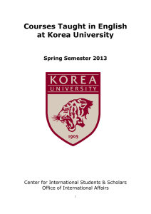 Courses Taught in English at Korea University