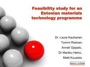 Materials technology in Estonia: Demand and supply