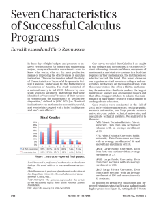 Seven Characteristics of Successful Calculus Programs