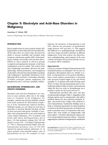 Electrolyte and Acid-Base Disorders and Cancer