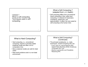 Introduction to Soft Computing - Department of Computer Science