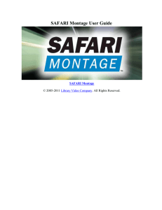 SAFARI Montage User Guide