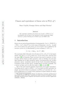 Classes and equivalence of linear sets in $ PG (1, q^ n) $