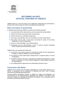 BECOMING AN NGO, OFFICIAL PARTNER OF UNESCO