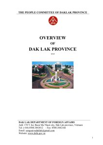 Overview of Dak Lak Province
