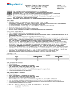 Instruction Sheet for Water Lubricated Pumps with Replaceable