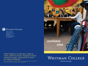 nowhere else - Whitman College