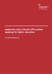 Applicants with a Danish CPR number applying for
