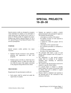 special projects 10–20–30