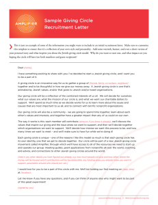 Sample Giving Circle Recruitment Letter