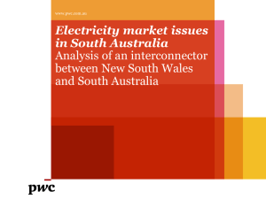 Electricity market issues in South Australia Analysis of