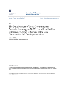 The Development of Local Government in Australia, Focusing on