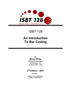 ISBT 128 An Introduction To Bar Coding