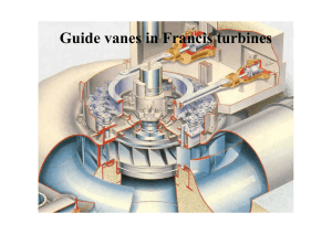 Guide vanes in Francis turbines