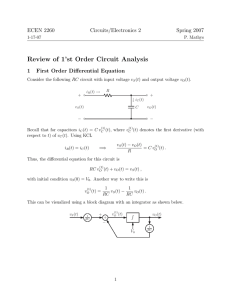 Review of 1`st Order Circuit Analysis