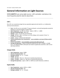 General Information on Light Sources