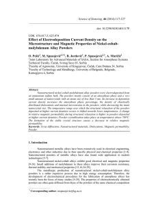 Effect of Electrodeposition Current Density on the