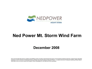 Ned Power Mt. Storm Wind Farm - West Virginia Department of