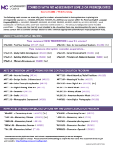 courses with no assessment levels or prerequisites