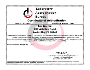 Tru-Cal Certificate of Accreditation 7-28-10